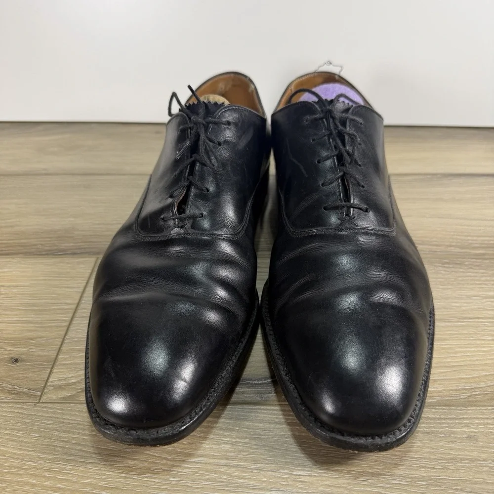 Alden 935 Black Plain Toe Balmoral Oxford Shoes Calfskin Leather Mens 11.5
